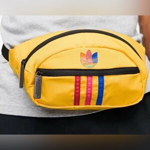 Adidas Originals National 3-Stripes Waist Pack/Bag In Gold/Multi
